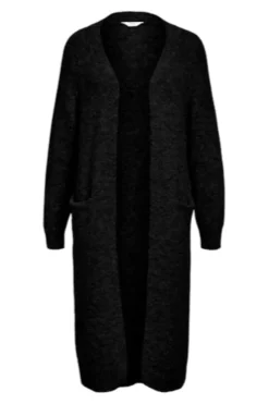 Best Object Objmilu Ls Lo Long Knit Cardigan 4856915 Black