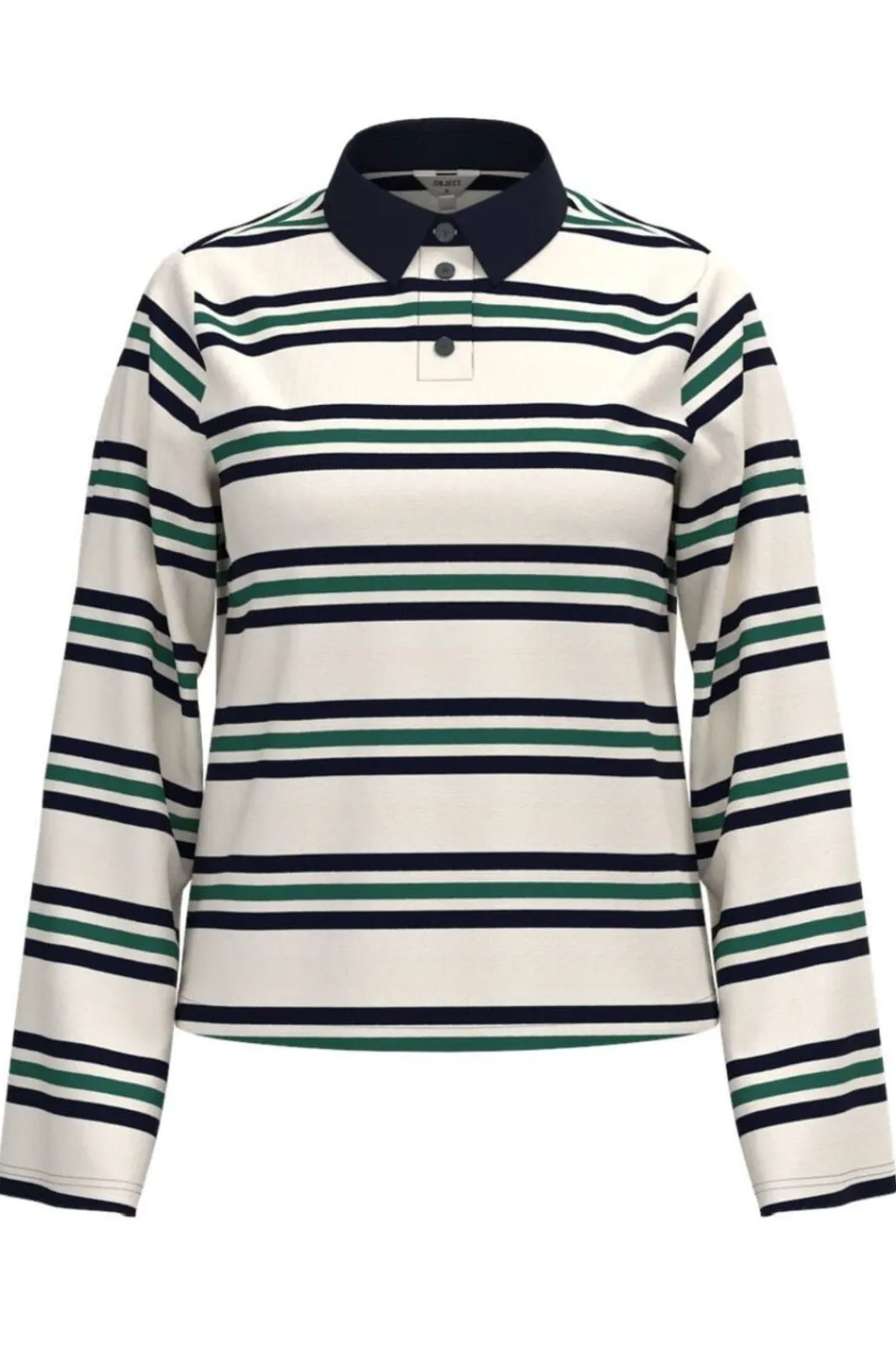 Object Objnana L/S Re Polo Top 4851566 Sky Captain Cd-Green