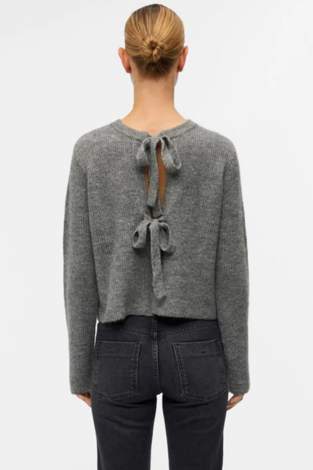 Object Objparvi Knit Cardigan 130 4434593 Medium Grey Melange