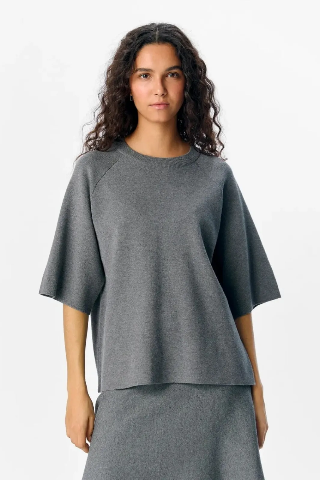 Sale Object Objreynard 2/4 Knit Pullover 4861953 Medium Grey Melange