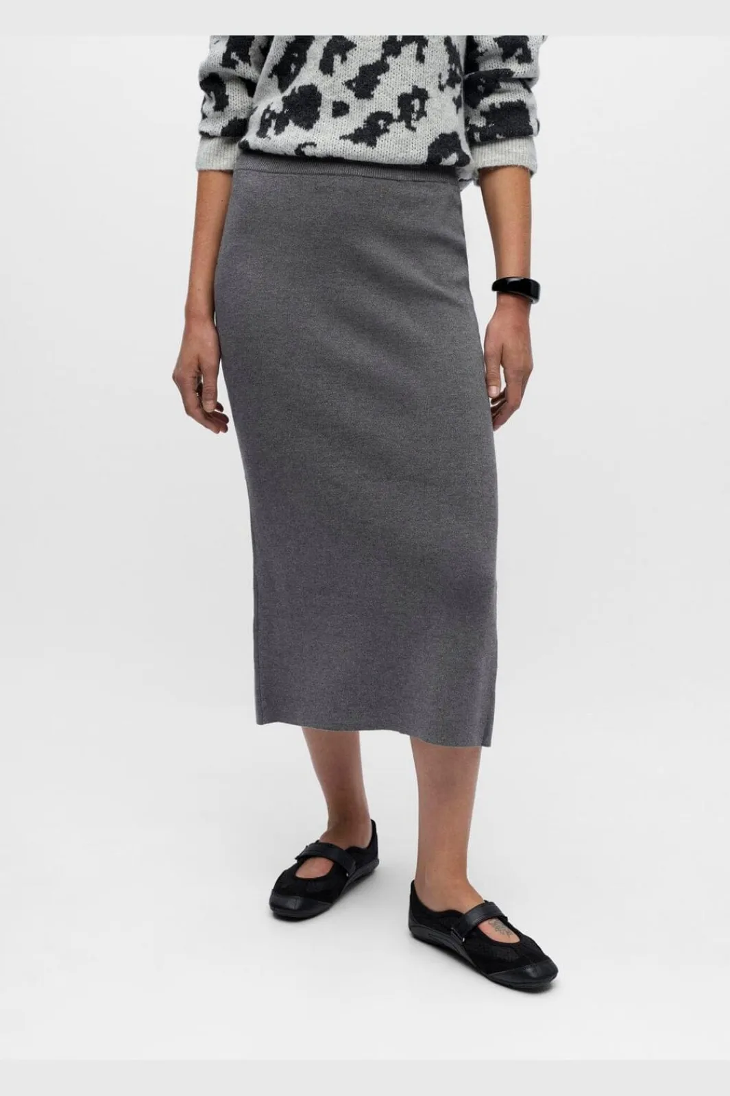 Clearance Object Objreynard Knit Skirt 4856930 Medium Grey Melange