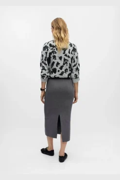 Clearance Object Objreynard Knit Skirt 4856930 Medium Grey Melange