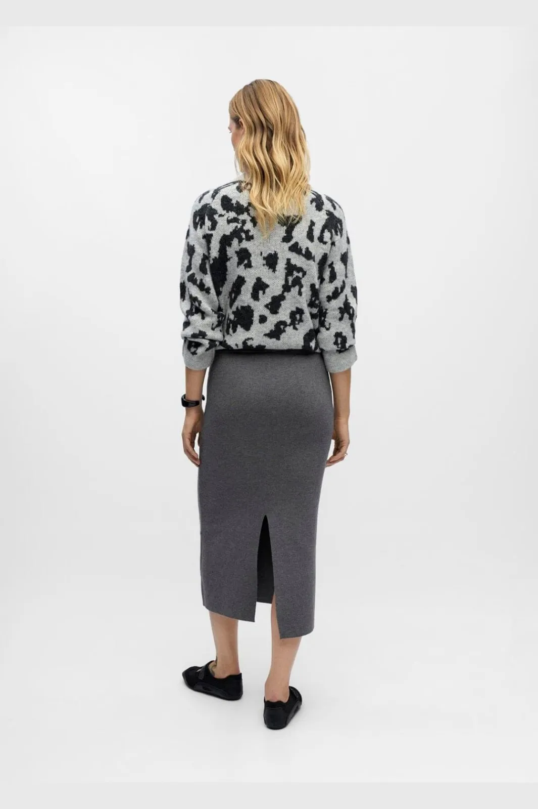 Clearance Object Objreynard Knit Skirt 4856930 Medium Grey Melange