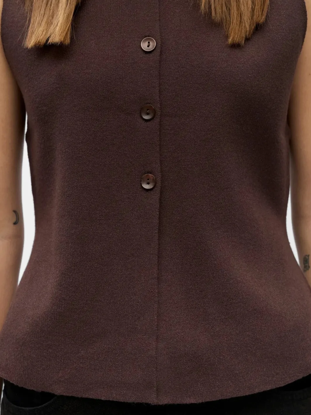Clearance Object Objreynard Re Knit Vest 4927200 Seal Brown
