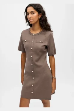 New Object Objreynard S/S Knit Re Dress 4979976 Morel Mop