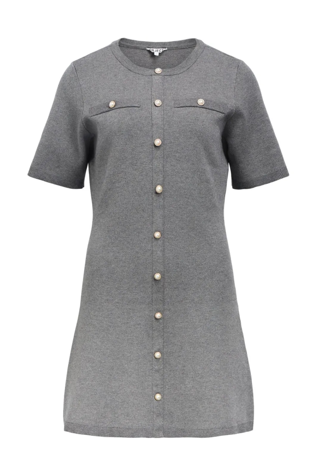 Object Objreynard S/S Knit Re Dress 4979977 Medium Grey Melange Mop