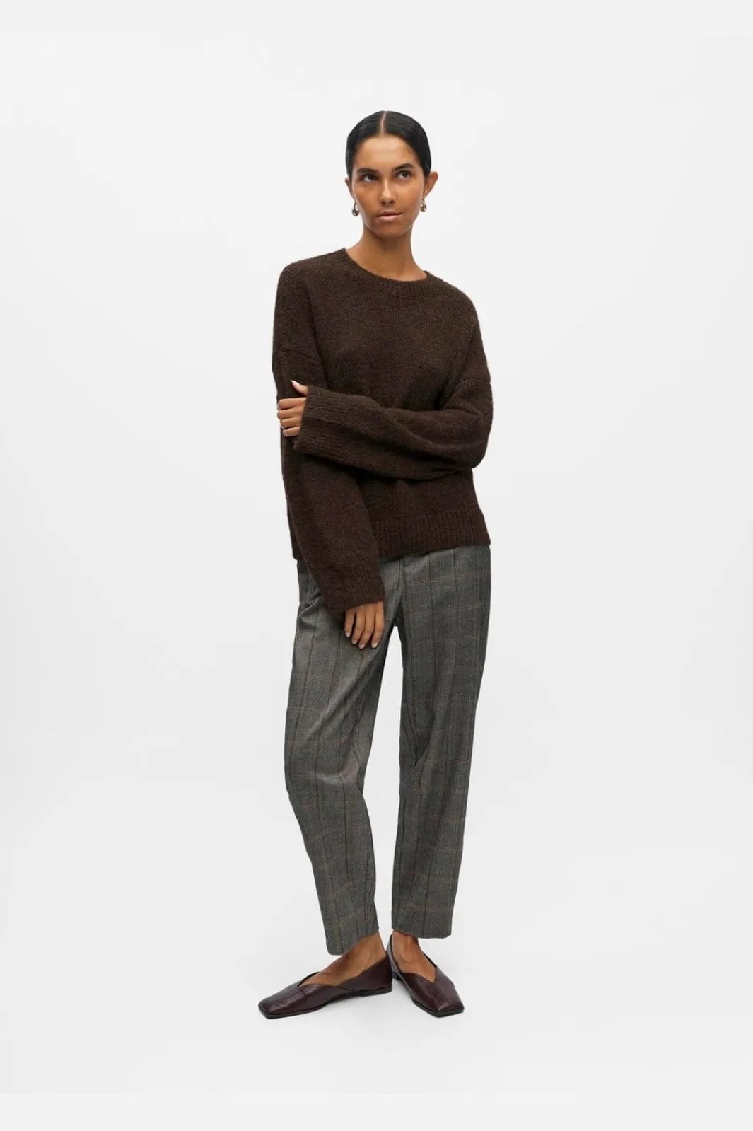 Outlet Object Objsaggia Ls Lo Pullover 4872679 Seal Brown Melange