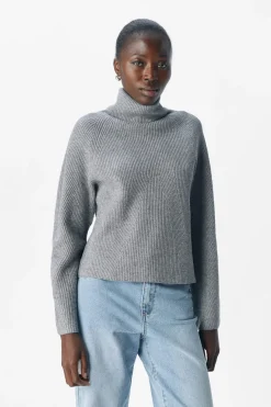 Clearance Object Objviola Ls Lo Rollneck Knit 4789500 Medium Grey Melange