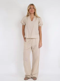 Clearance Neo Noir Odesa Linen Blouse Sand
