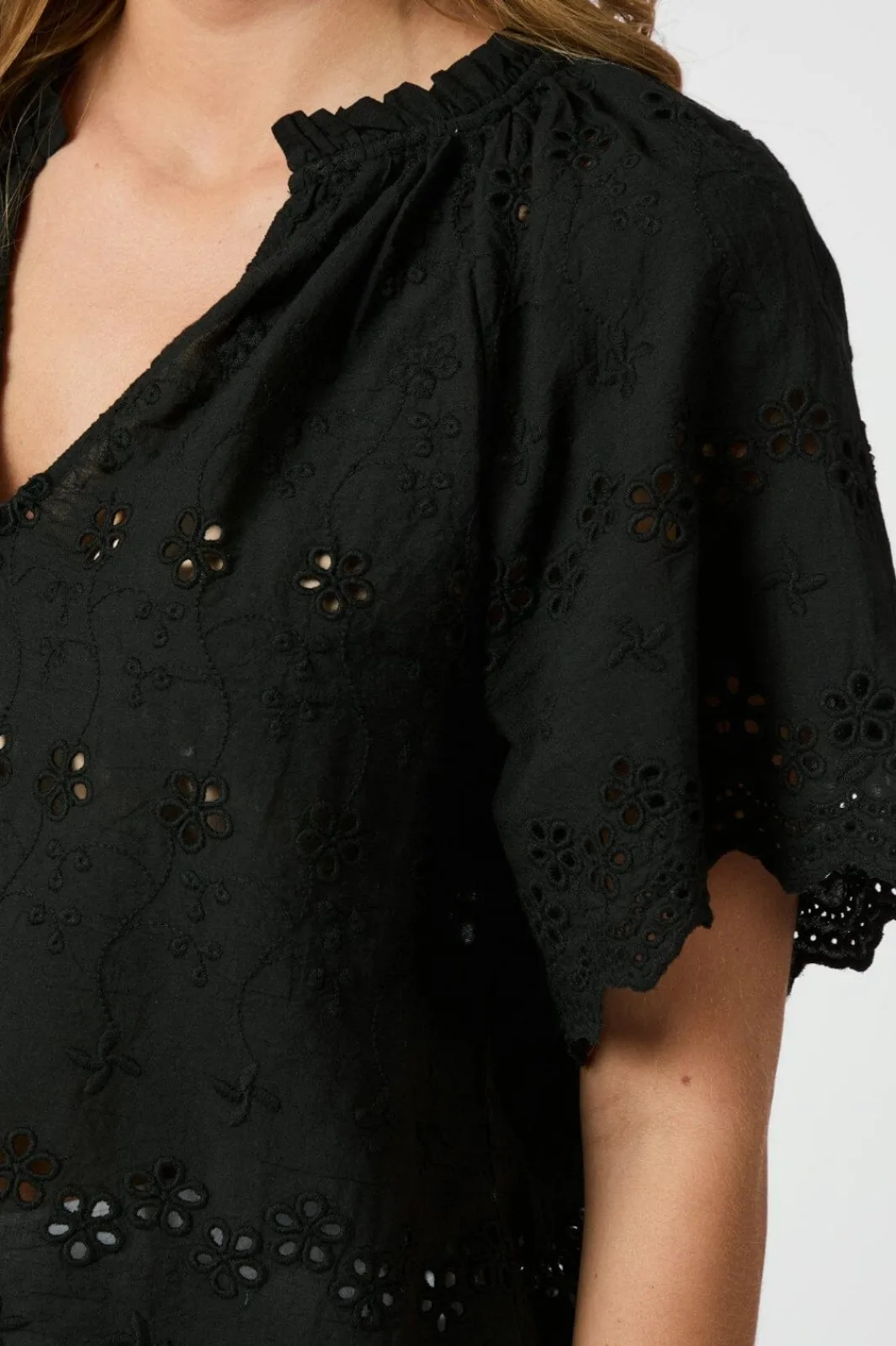 Clearance Neo Noir Odet Embroidery Blouse 165172 100