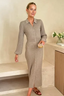 Hot BYIC Odetteic Long Dress A046 Light Brown
