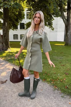 Clearance BYIC Oliviaic Knit Dress H105-1 Army Green