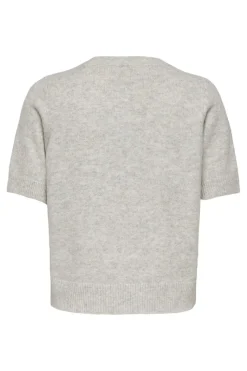 Discount Only Onlabby Life Ss Bling Top O-Neck Knt 4894600 Light Grey Melange Silver Bling