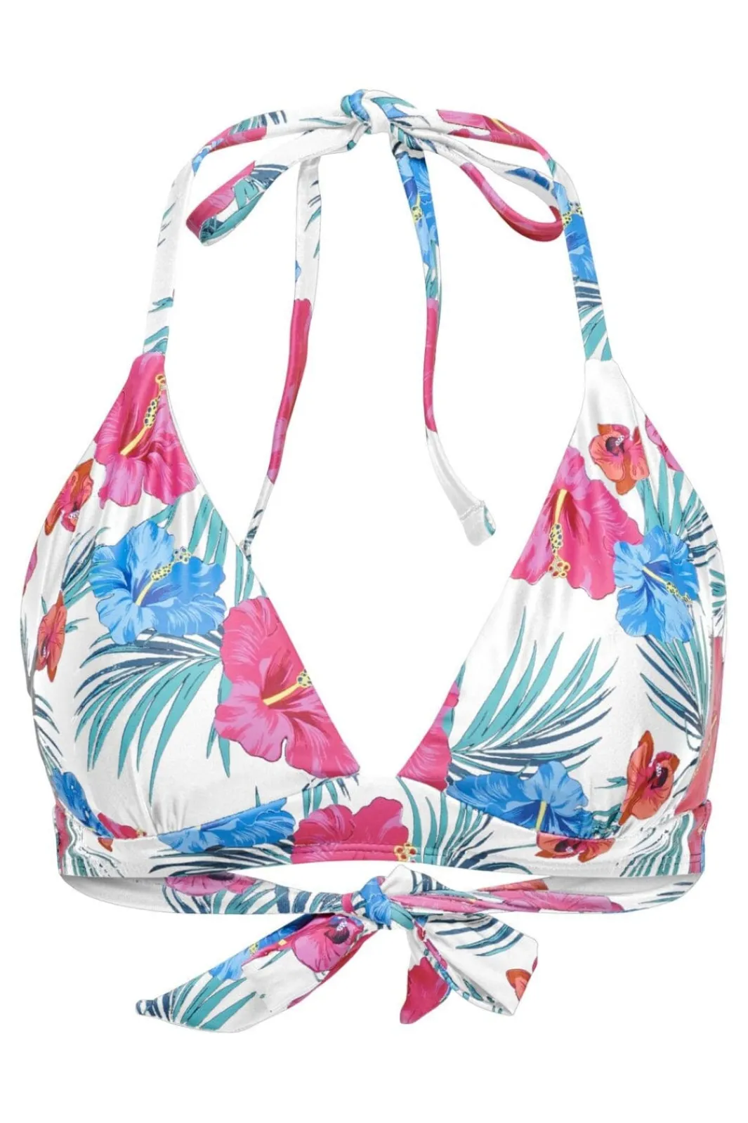 Only Onlaimee Halter Bikini Top Swm Acc 4474905 Cloud Dancer Hibiscus Tropical
