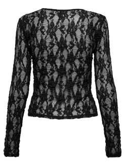 New Only Onlalba L/S Lace Top 4957026 Black