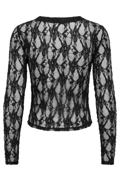 Online Only Onlalba L/S V-Neck Lace Top 5026790 Black Only Stores Buttons
