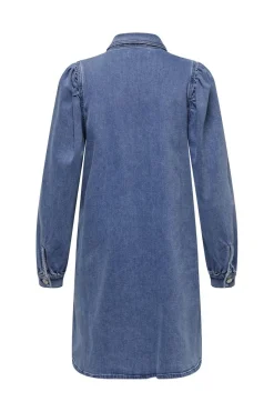 New Only Onlalma L/S Dress Cro 4724084 Medium Blue Denim