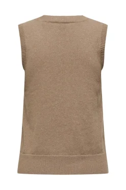 Hot Only Onlama Life Sl V-Neck Vest Cc Knt 4885862 Toasted Coconut Melange