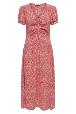 Discount Only Onlancona Ss V-Neck Dress Moch 4823869 High Risk Red W Cloud Dancer