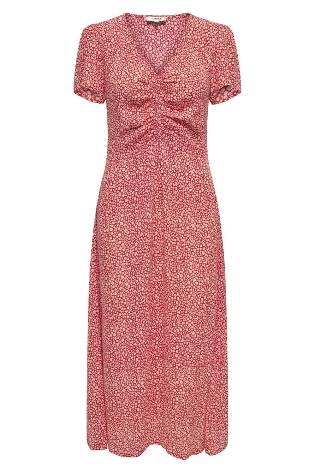 Discount Only Onlancona Ss V-Neck Dress Moch 4823869 High Risk Red W Cloud Dancer