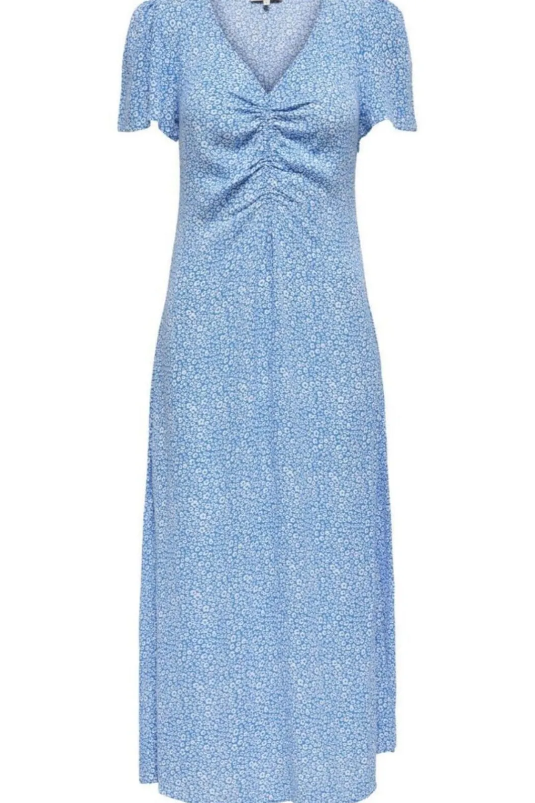 Outlet Only Onlancona Ss V-Neck Dress Moch 4815088 French Blue W Cloud Dancer
