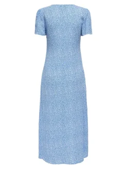 Outlet Only Onlancona Ss V-Neck Dress Moch 4815088 French Blue W Cloud Dancer