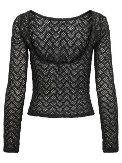 Discount Only Onlangila L/S Deep Back Top Box 4877602 Black