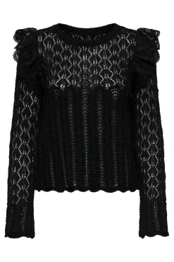 Hot Only Onlashley Ls O-Neck Mix Knt 4805321 Black Dtm Lace