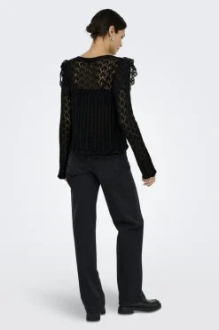 Hot Only Onlashley Ls O-Neck Mix Knt 4805321 Black Dtm Lace