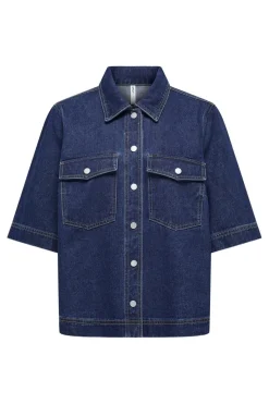 Online Only Onlbelle S/S Shirt Gua 4740241 Dark Blue Denim