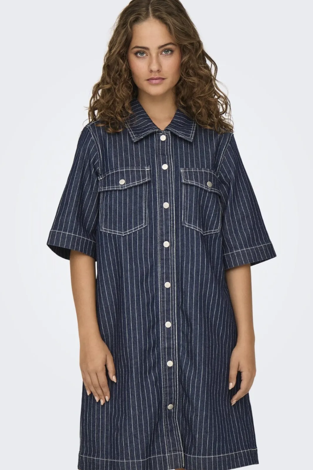 Clearance Only Onlbelle S/S Stripe Dress Gua 4740251 Dark Blue Denim Stripe