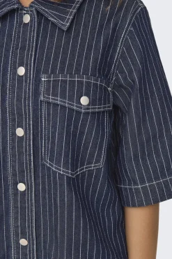 Clearance Only Onlbelle S/S Stripe Dress Gua 4740251 Dark Blue Denim Stripe