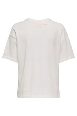 Clearance Only Onlbolette S/S Top Box Cc 4936979 Cloud Dancer Orange Vibes