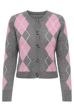 Hot Only Onlbrighton Life Ls Button Cardi Knt 4973616 Medium Grey Melange Romance Rose/Birch/Horn Button