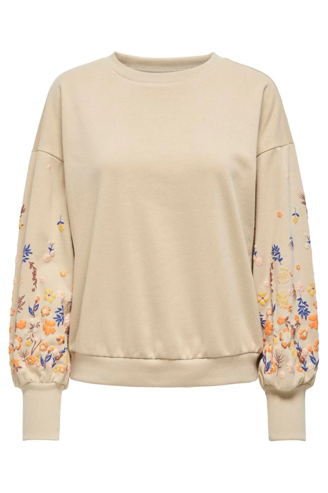 Best Only Onlbrooke L/S O-Neck Flower Swt 4578016 Pale Khaki Sleeve Flower
