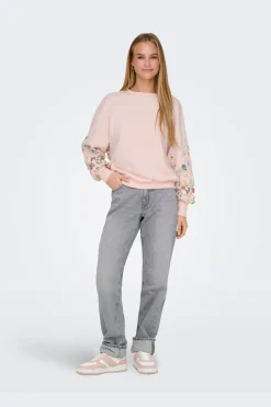 Clearance Only Onlbrooke L/S O-Neck Flower Swt 4691872 Potpourri Sleeve Flower