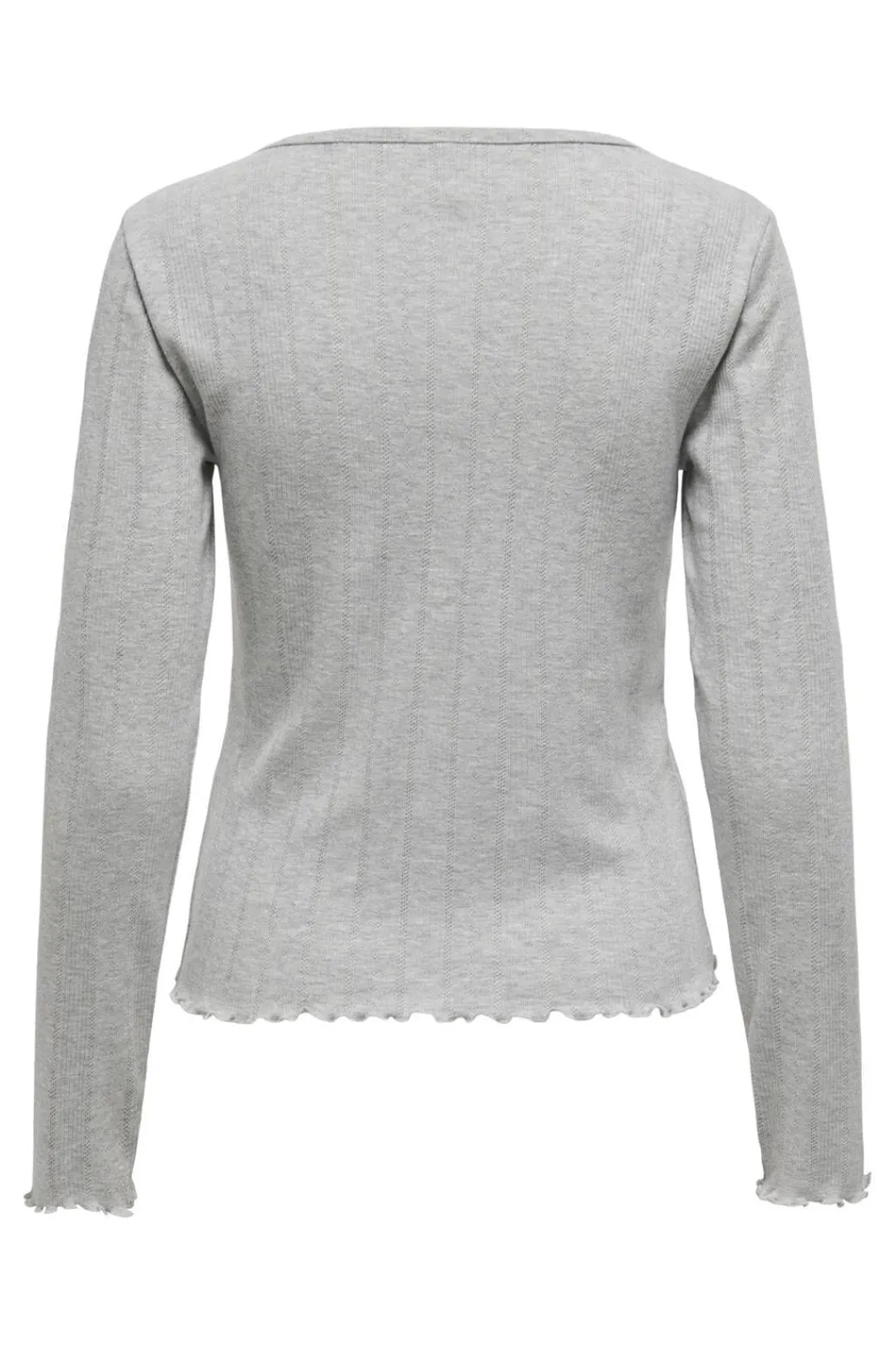 Best Only Onlcarlotta L/S O-Neck Button Top 4695779 Light Grey Melange