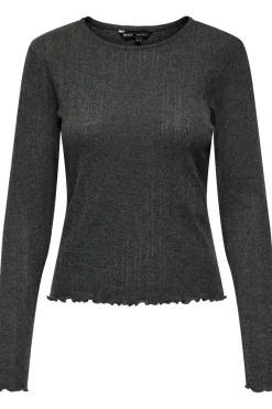 Clearance Only Onlcarlotta L/S Top 4238308 Dark Grey Melange