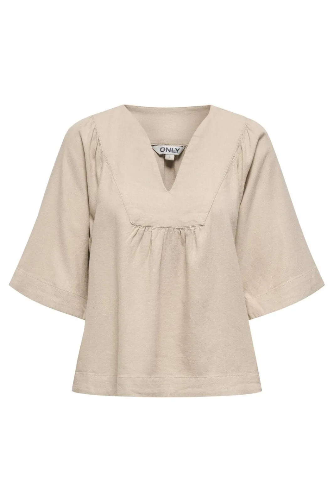 Best Only Onlcaro 2/4 V-Neck Linen Bl Top Cc 4726721 Oxford Tan