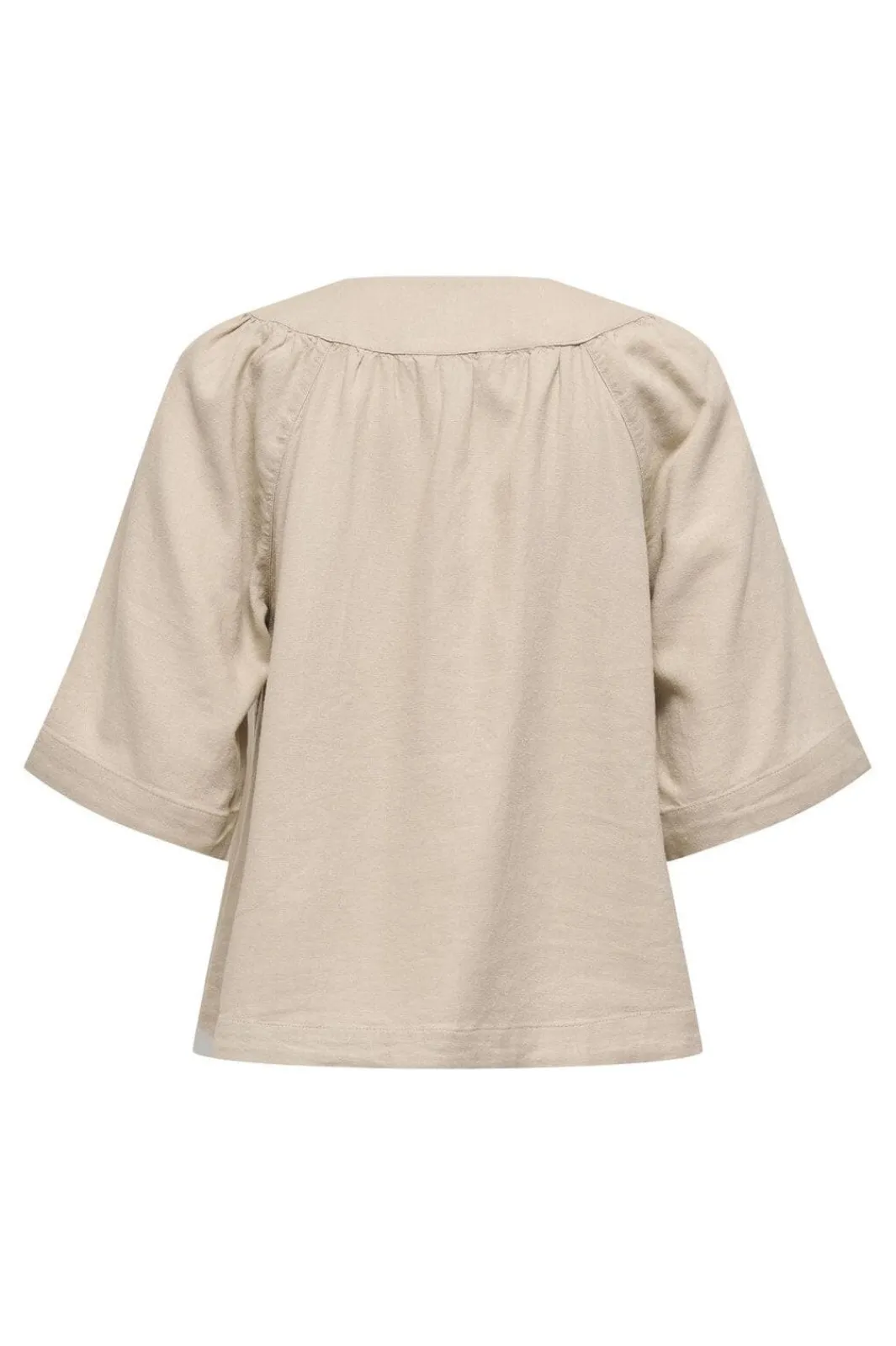 Best Only Onlcaro 2/4 V-Neck Linen Bl Top Cc 4726721 Oxford Tan