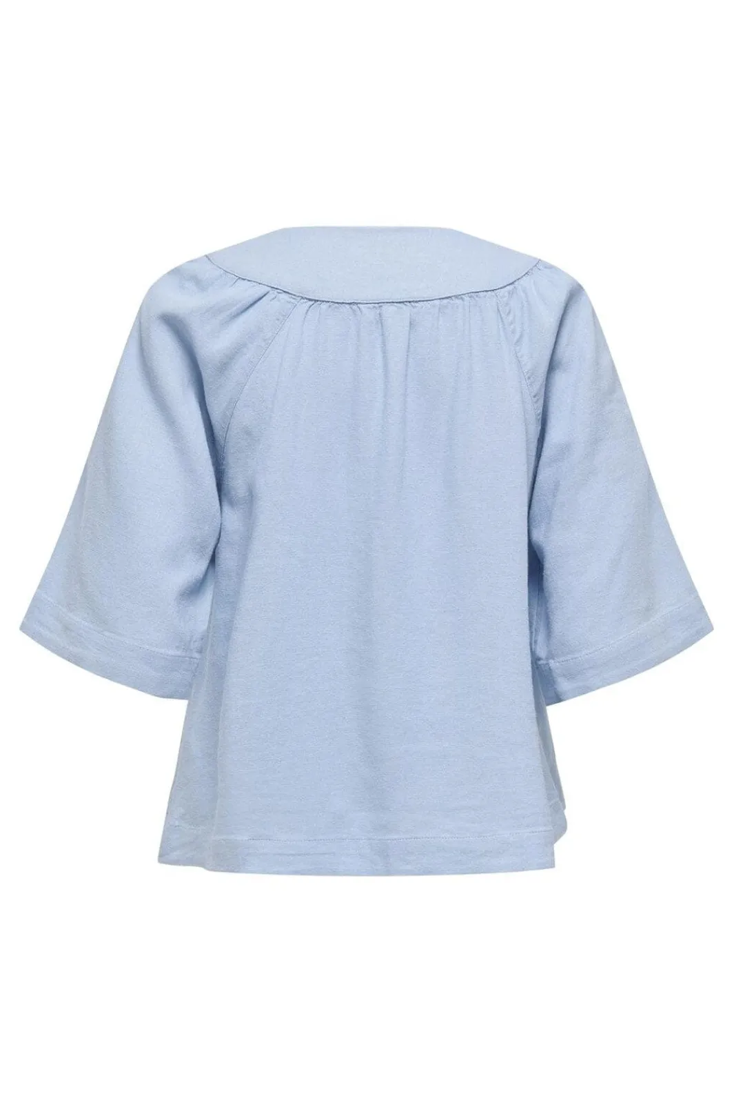 Hot Only Onlcaro 2/4 V-Neck Linen Bl Top Cc 4726719 Cashmere Blue