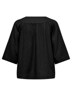 Outlet Only Onlcaro 2/4 V-Neck Linen Bl Top Cc 4726720 Black