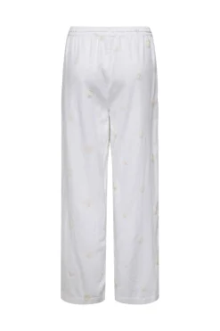Best Only Onlcaro Linen Bl Emb Wide Pant Cc 4652341 Bright White Pumice Stone Embroidery