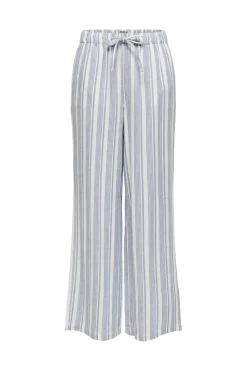 Clearance Only Onlcaro Linen Bl Pull-Up Pant Cc 4727301 Coronet Blue Bright White