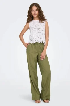 Hot Only Onlcaro Linen Bl Pull-Up Pant Cc 4652313 Elmwood