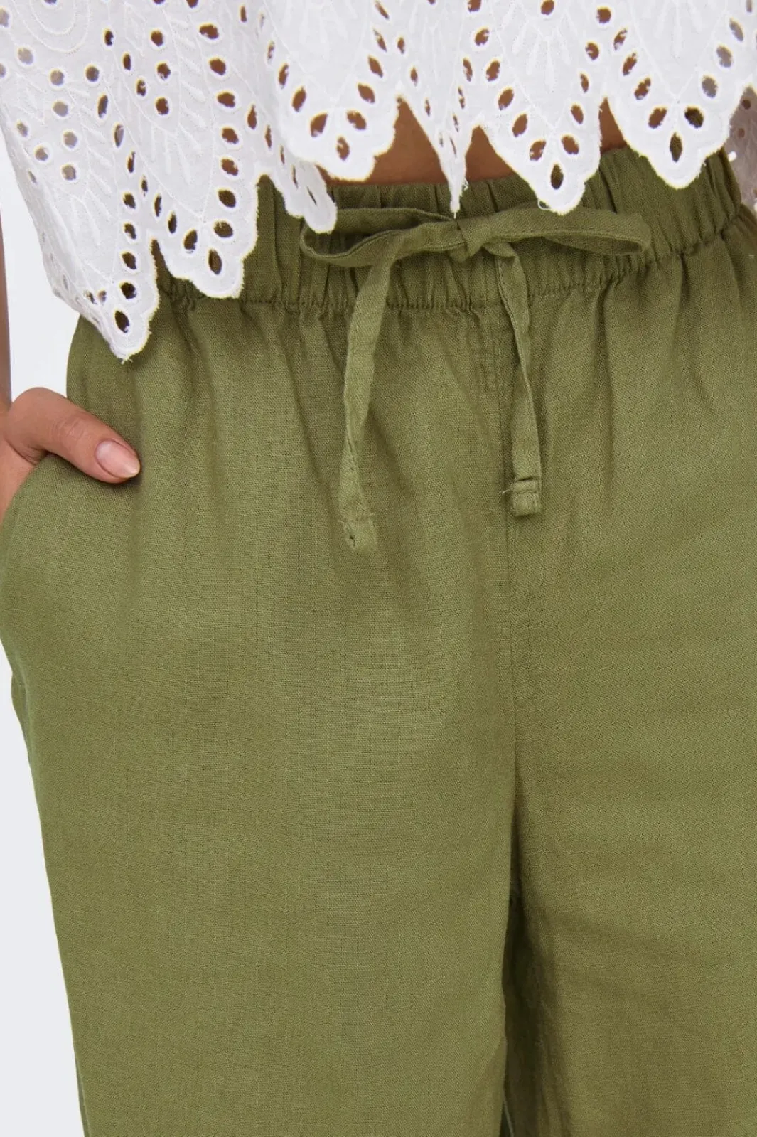 Hot Only Onlcaro Linen Bl Pull-Up Pant Cc 4652313 Elmwood