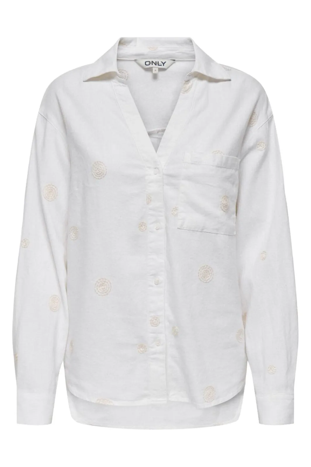 Discount Only Onlcaro L/S Linen Bl Emb Shirt Cc 4652331 Bright White Pumice Stone Embroidery