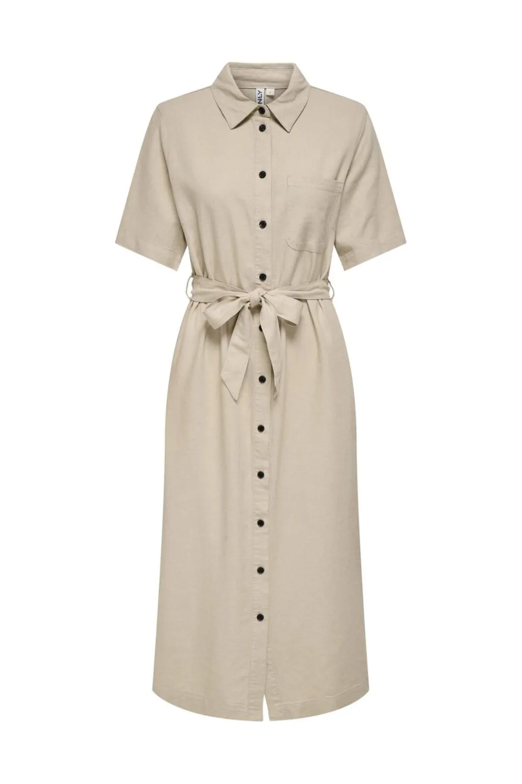 Online Only Onlcaro S/S Linen Bl Belt Dress Cc 4727101 Oxford Tan