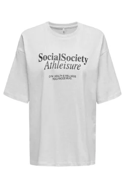Online Only Onlcassie S/S Top Box 4619282 Light Grey Melange Social + Labels Brooklyn