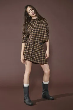 Only Onlcat Life L/S Check Shirt 4859341 Chipmunk Black Coffee